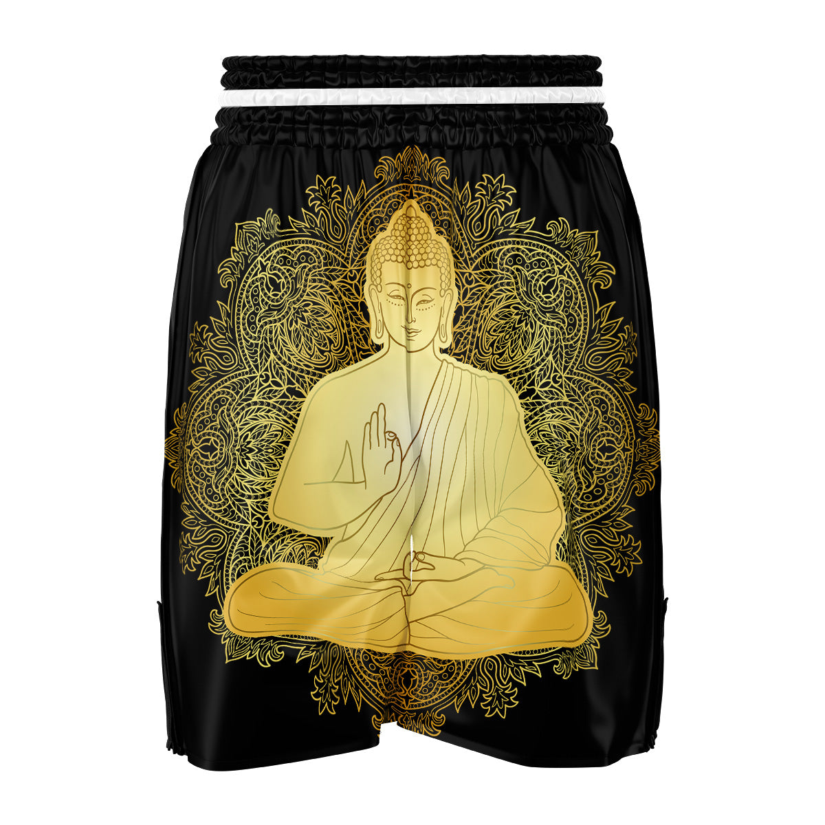 Mandala Buddha Statue Print Boxing Shorts-grizzshop