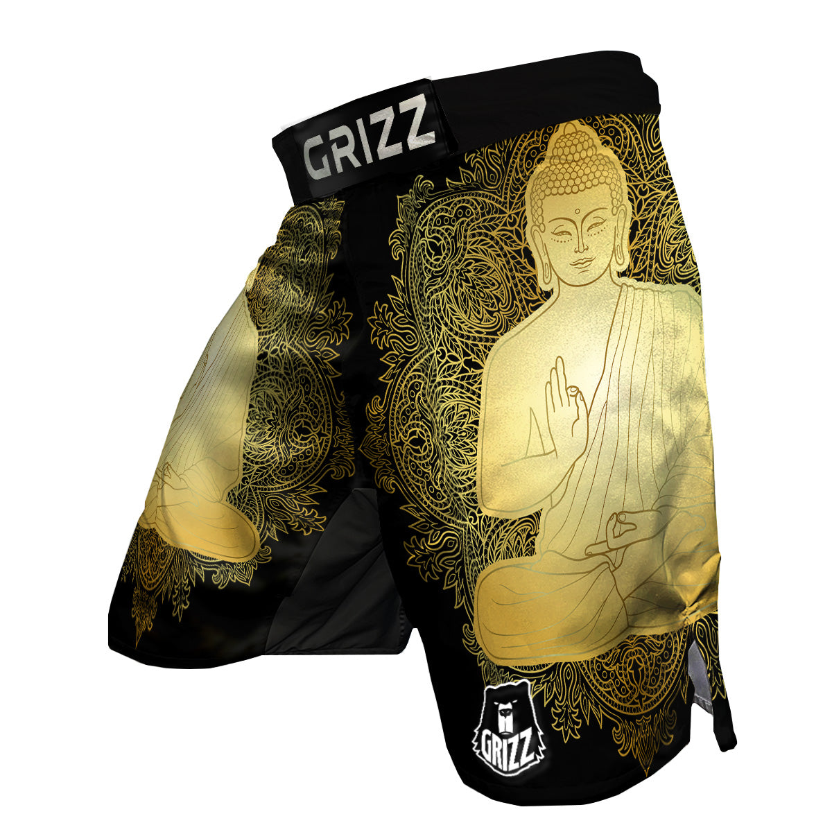 Mandala Buddha Statue Print MMA Shorts-grizzshop