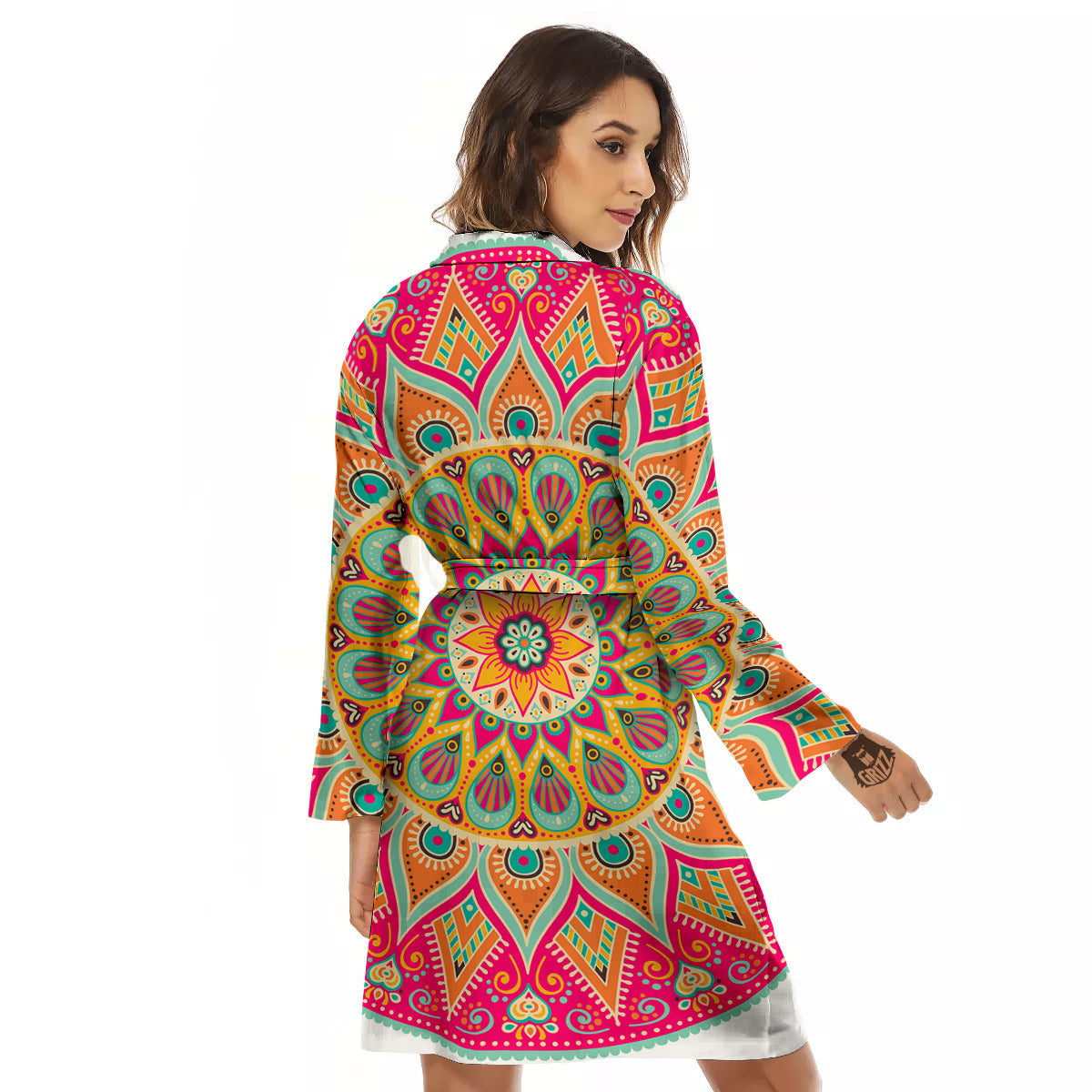 Mandala Circle Colorful Print Women's Robe-grizzshop