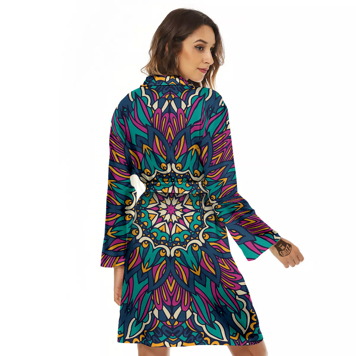 Mandala Coloful Print Women's Robe-grizzshop