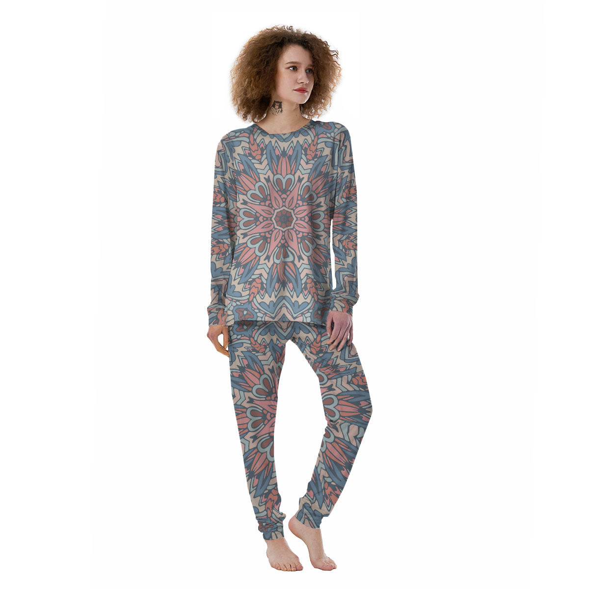 Mandala Ethnic Pastel Print Women's Pajamas-grizzshop