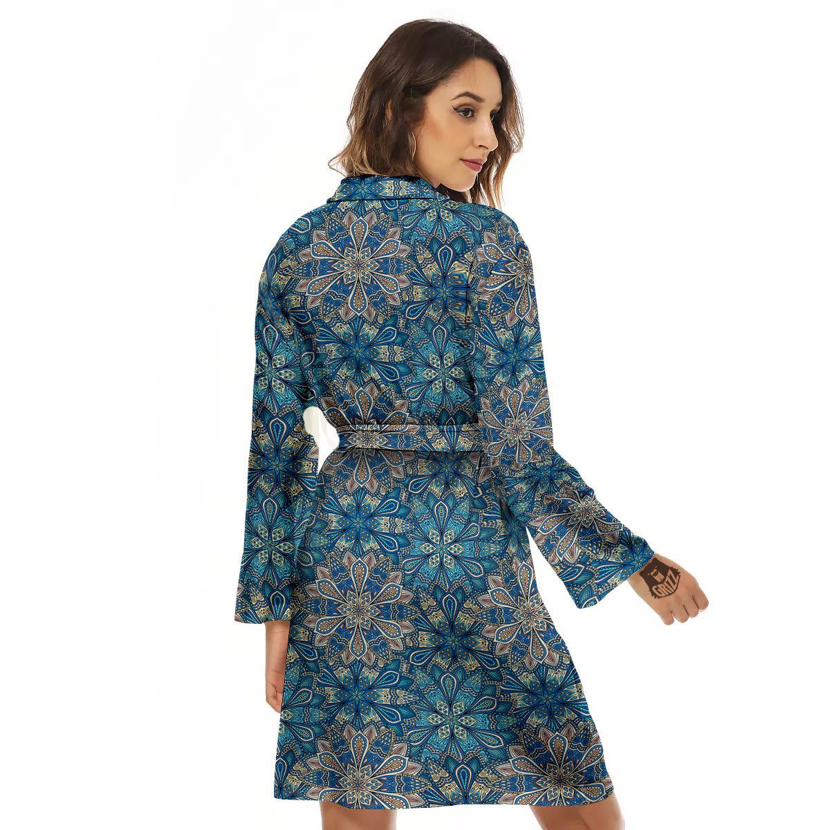 Mandala Floral Boho Chic Print Women's Robe-grizzshop