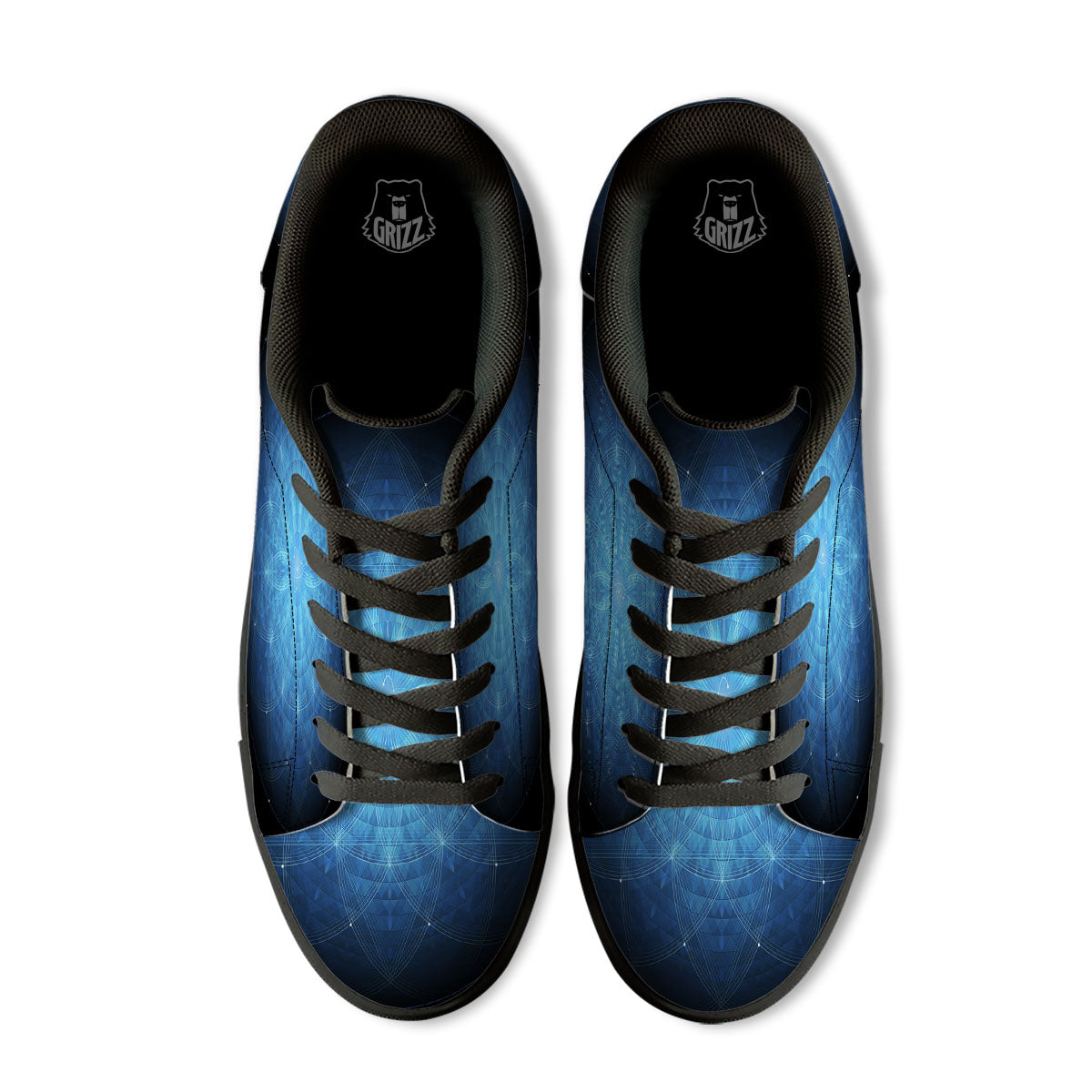 Mandala Light Print Black Low Top Sneakers-grizzshop