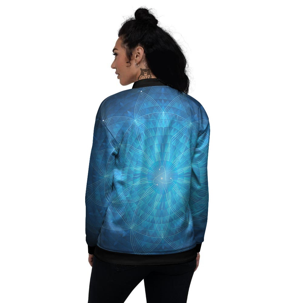Mandala Light Print Women's Bomber Jacket-grizzshop