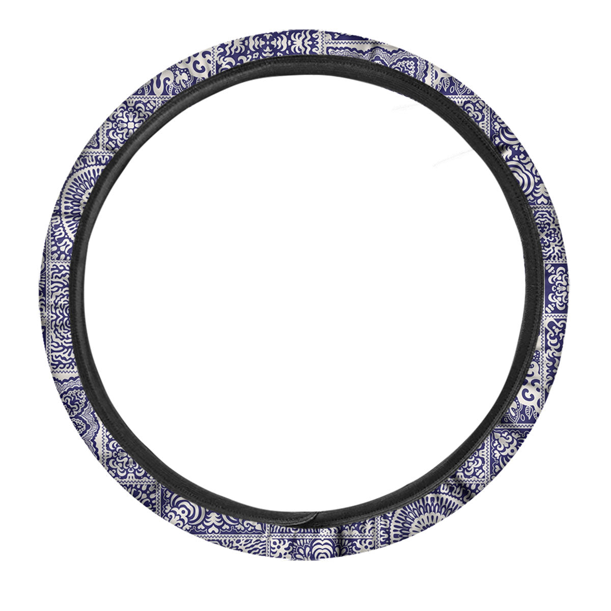 Mandala Patchwork Square Bohemian Print Pattern Car Steering Wheel Cover-grizzshop