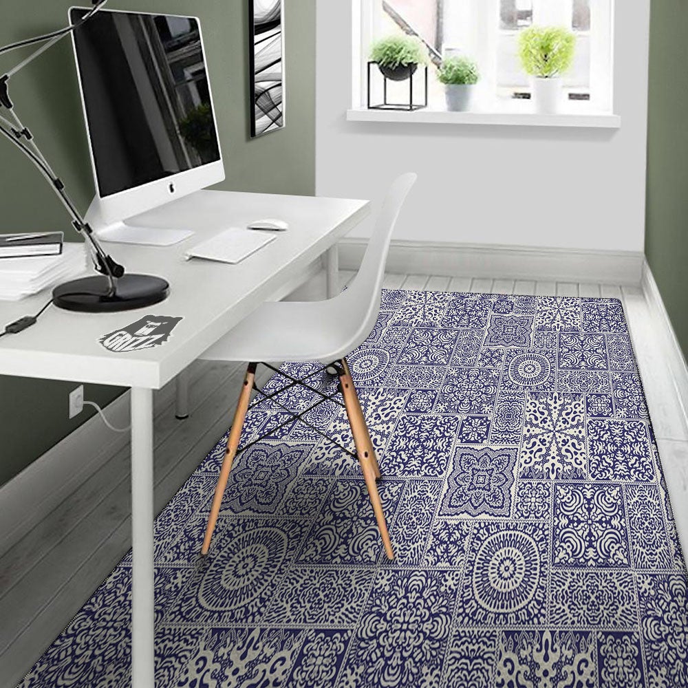 Mandala Patchwork Square Bohemian Print Pattern Floor Mat-grizzshop