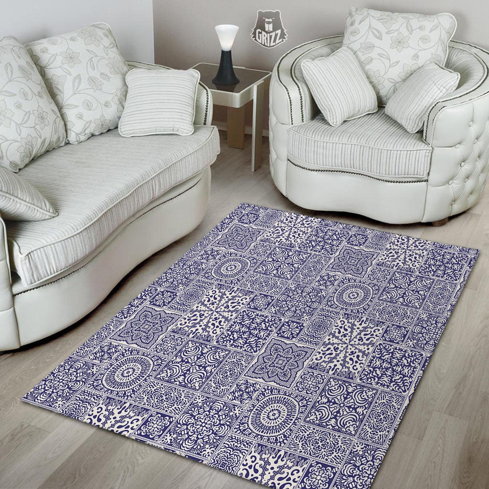 Mandala Patchwork Square Bohemian Print Pattern Floor Mat-grizzshop