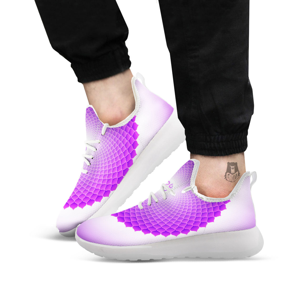 Mandala Sahasrara Chakra Print White Athletic Shoes-grizzshop