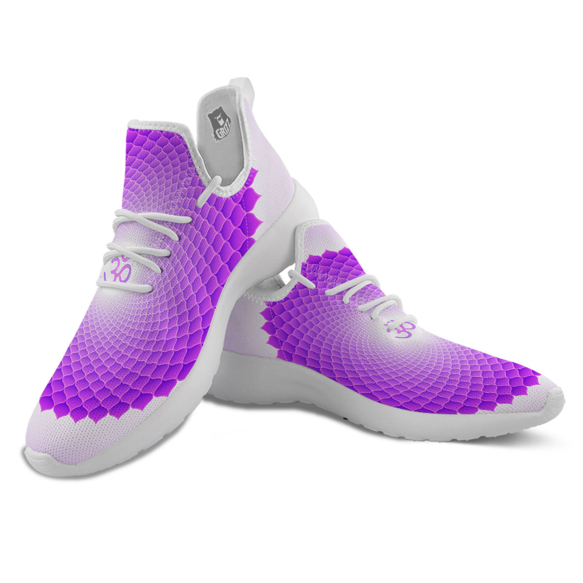 Mandala Sahasrara Chakra Print White Athletic Shoes-grizzshop