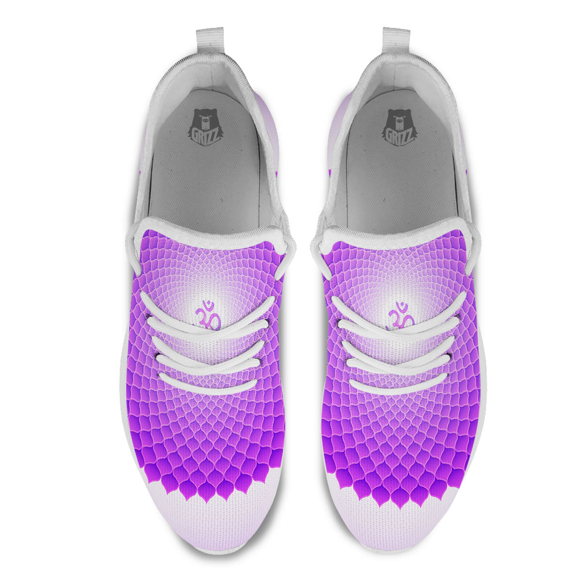 Mandala Sahasrara Chakra Print White Athletic Shoes-grizzshop