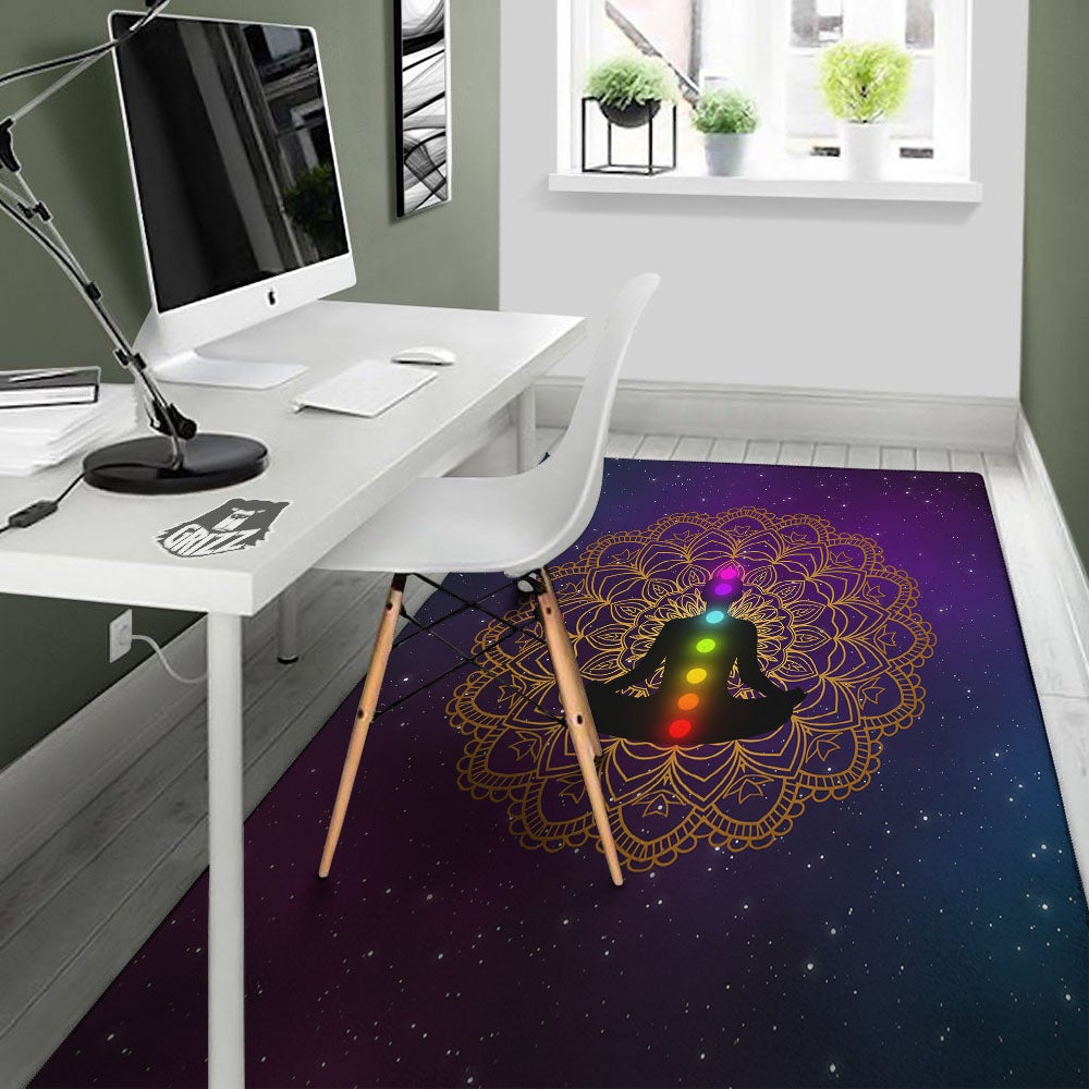 Mandala Seven Chakras Print Floor Mat-grizzshop