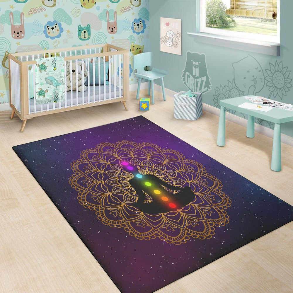 Mandala Seven Chakras Print Floor Mat-grizzshop