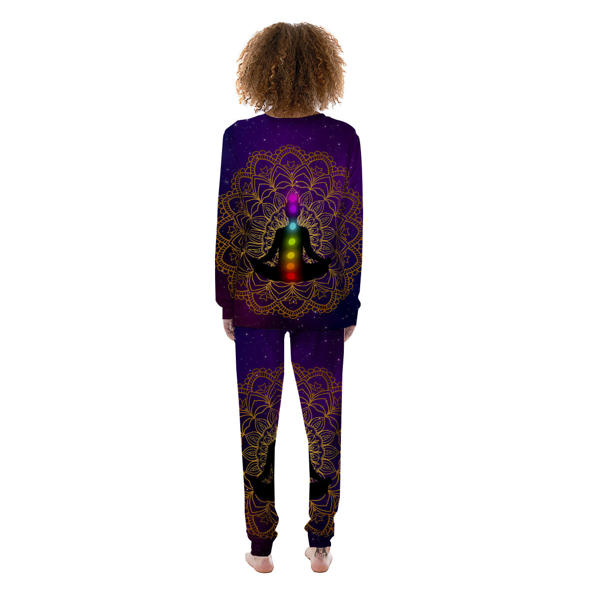 Mandala Seven Chakras Print Women's Pajamas-grizzshop