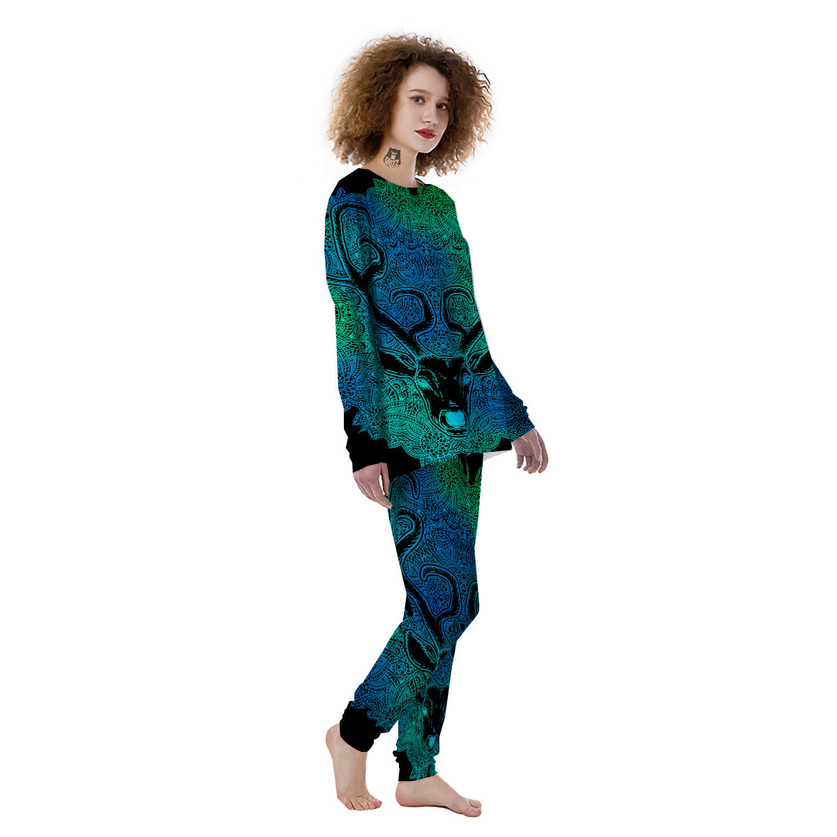 Mandala Spiritual Deer Print Women's Pajamas-grizzshop