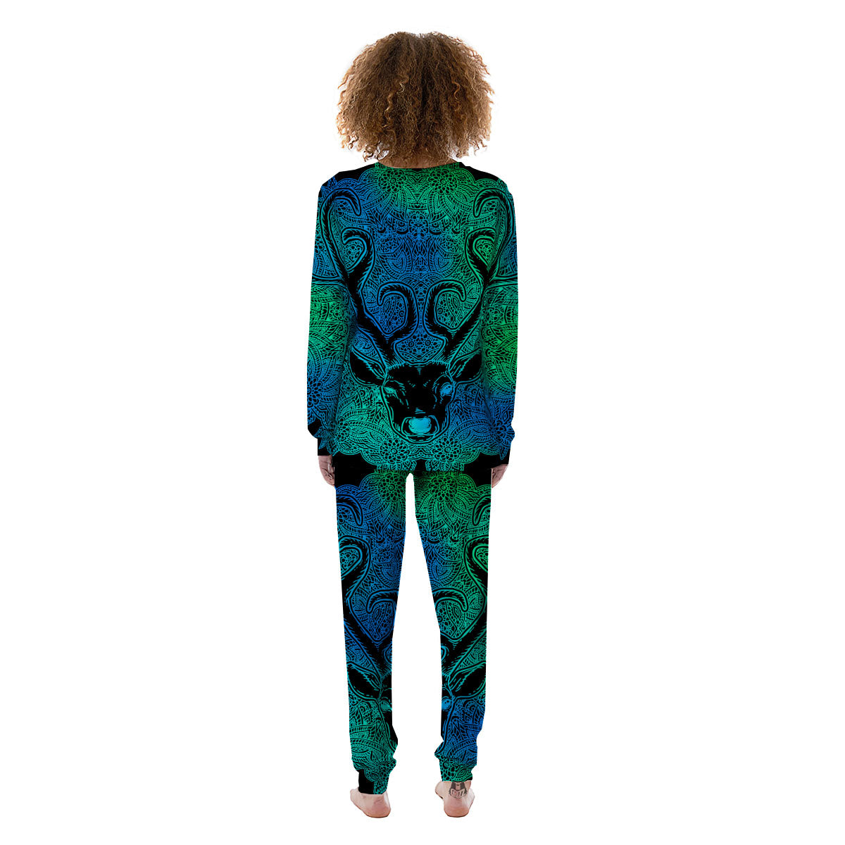 Mandala Spiritual Deer Print Women's Pajamas-grizzshop