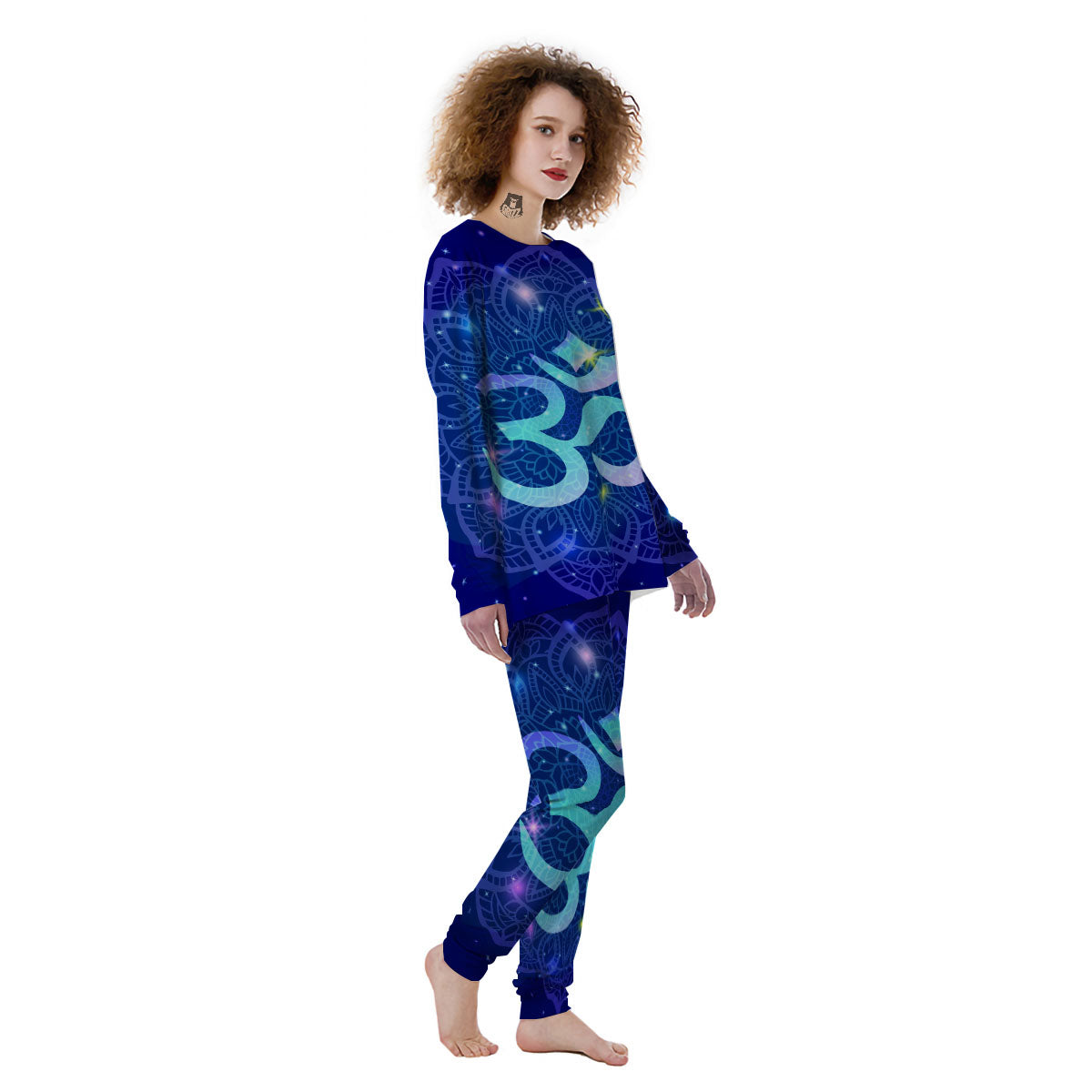 Mandala Spiritual Om Print Women's Pajamas-grizzshop