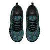 Mandala Teal Bohemian Print Pattern Black Sneaker-grizzshop