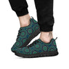 Mandala Teal Bohemian Print Pattern Black Sneaker-grizzshop