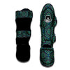 Mandala Teal Bohemian Print Pattern Muay Thai Shin Guards-grizzshop