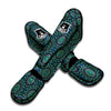 Mandala Teal Bohemian Print Pattern Muay Thai Shin Guards-grizzshop