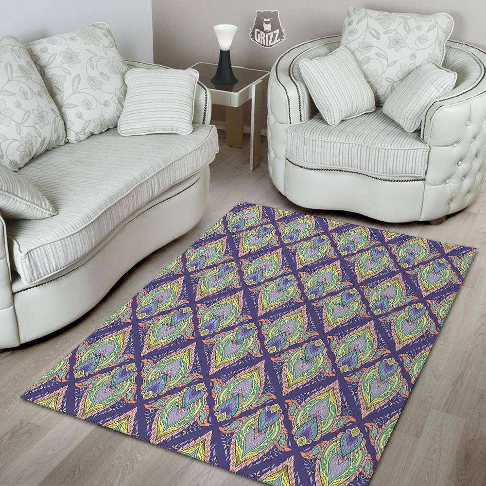 Mandala Thai Print Pattern Floor Mat-grizzshop