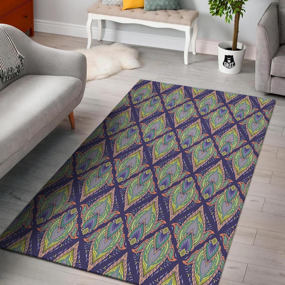 Mandala Thai Print Pattern Floor Mat-grizzshop