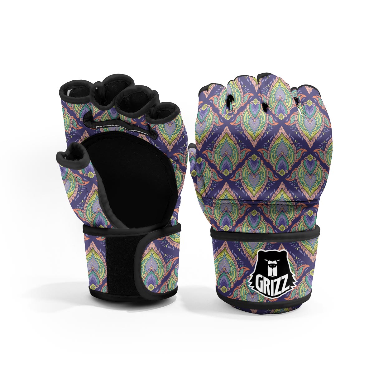 Mandala Thai Print Pattern MMA Gloves-grizzshop
