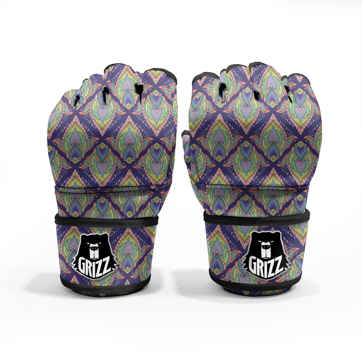 Mandala Thai Print Pattern MMA Gloves-grizzshop