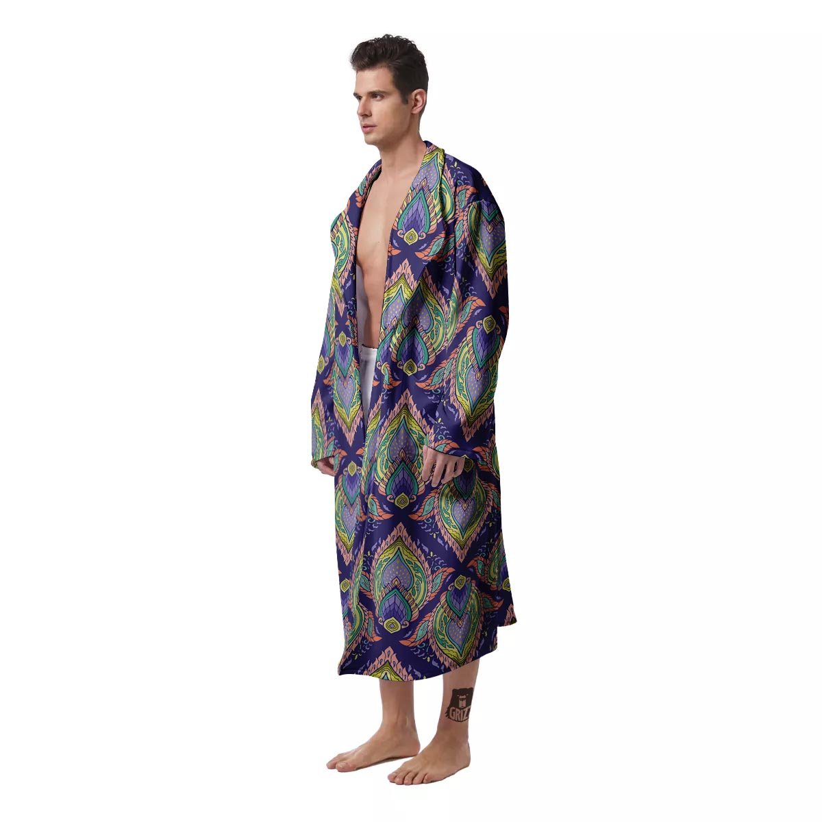 Mandala Thai Print Pattern Men's Robe-grizzshop