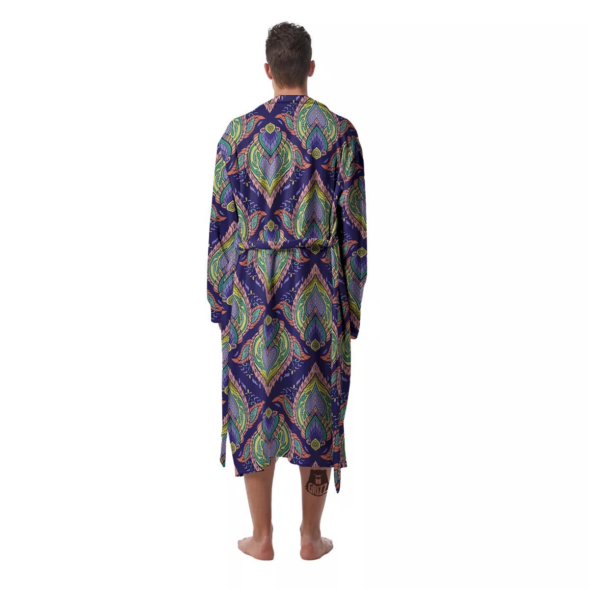 Mandala Thai Print Pattern Men's Robe-grizzshop