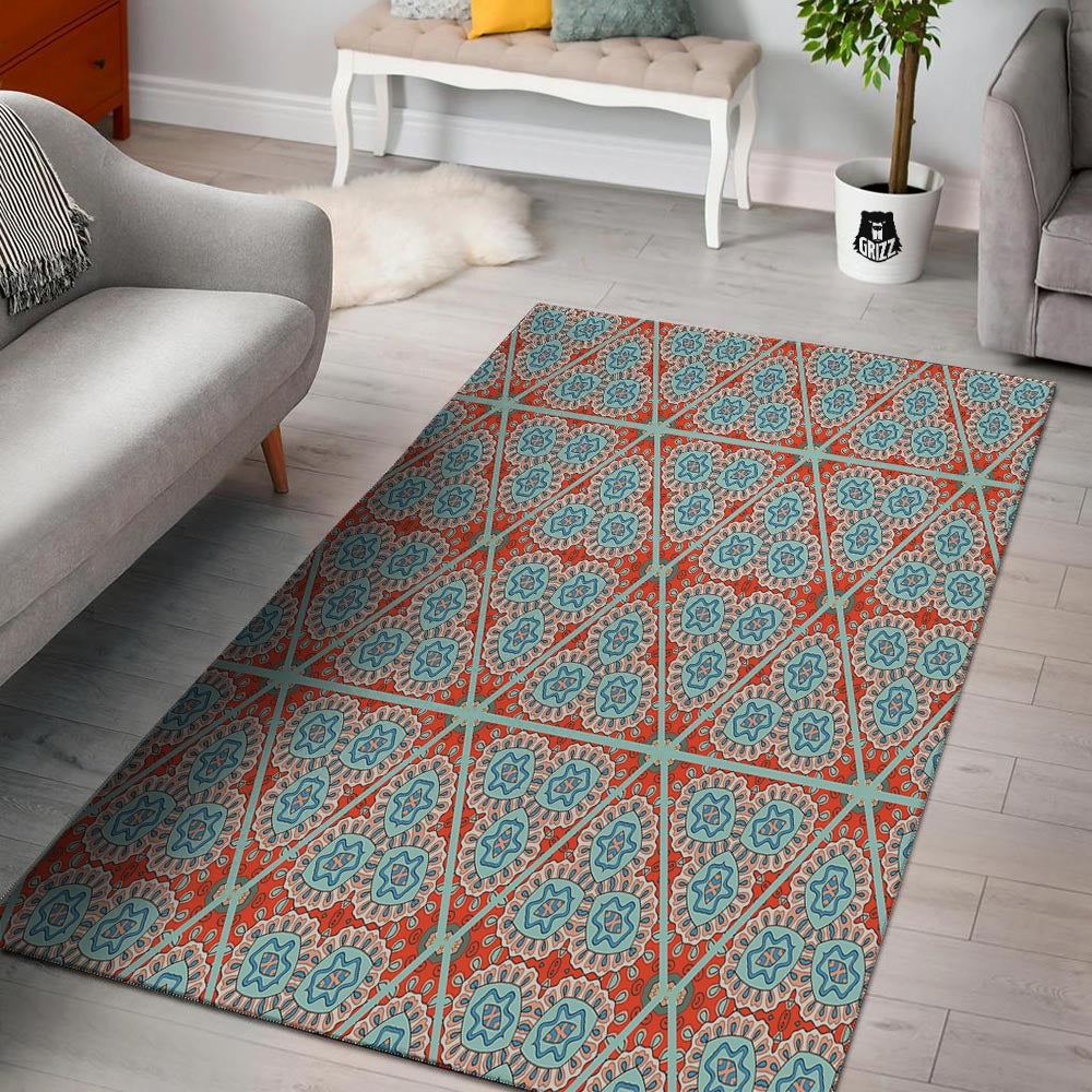 Mandala Triangle Bohemian Print Pattern Floor Mat-grizzshop