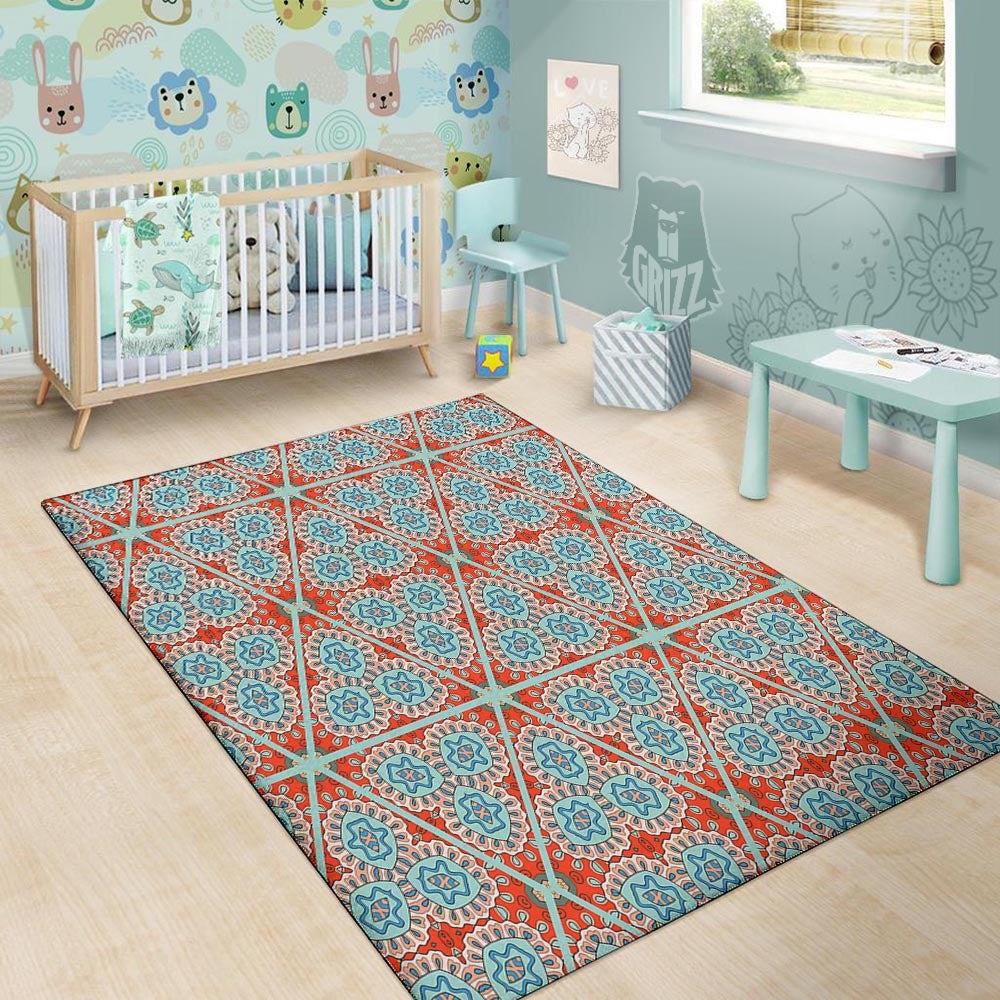 Mandala Triangle Bohemian Print Pattern Floor Mat-grizzshop