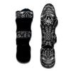 Mandala White And Black Print Muay Thai Shin Guards-grizzshop