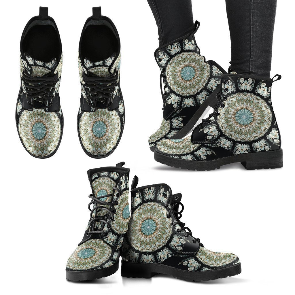 Mandala Women's Leather Boots-grizzshop