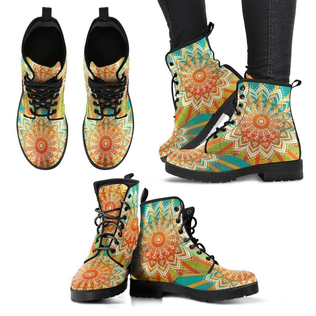 Mandala Women's Leather Boots-grizzshop