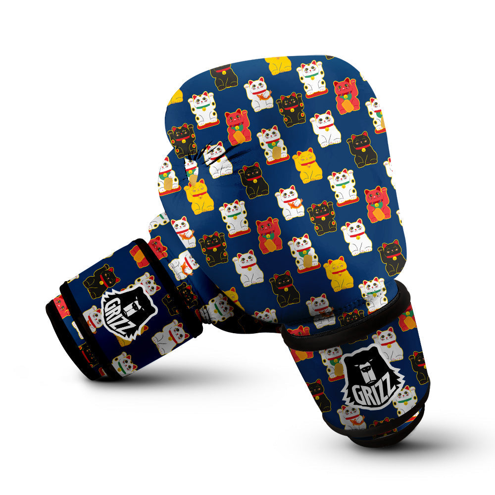 Maneki Neko Colorful Print Pattern Boxing Gloves-grizzshop