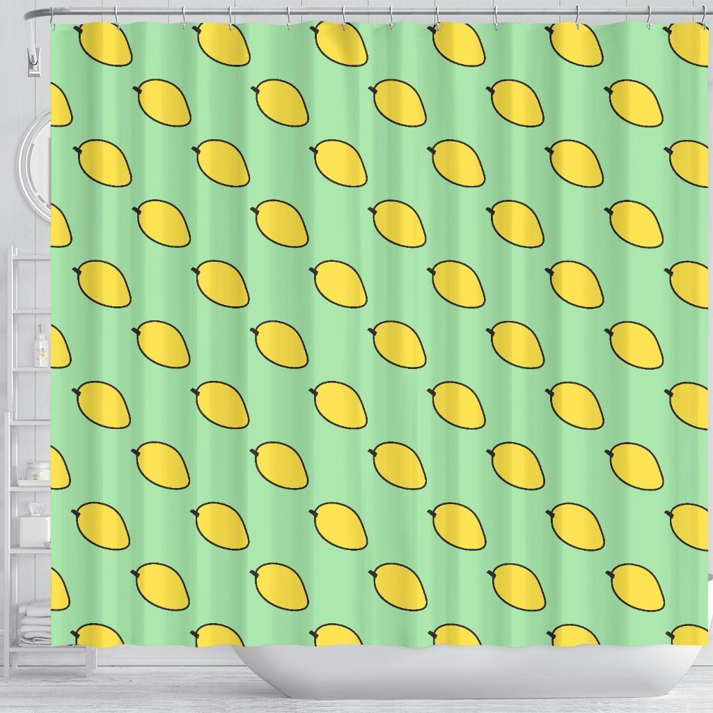 Mango Cute Pattern Print Bathroom Shower Curtain-grizzshop