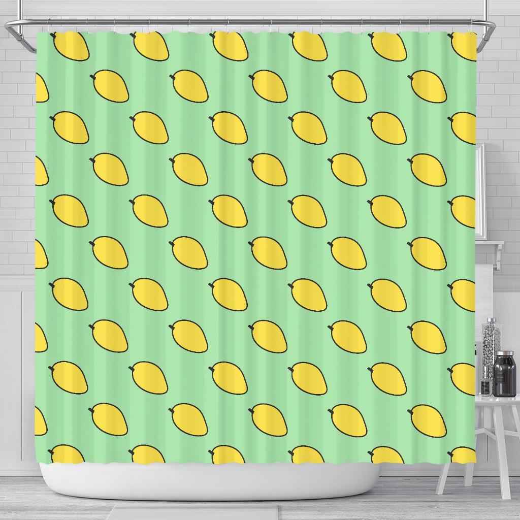 Mango Cute Pattern Print Bathroom Shower Curtain-grizzshop