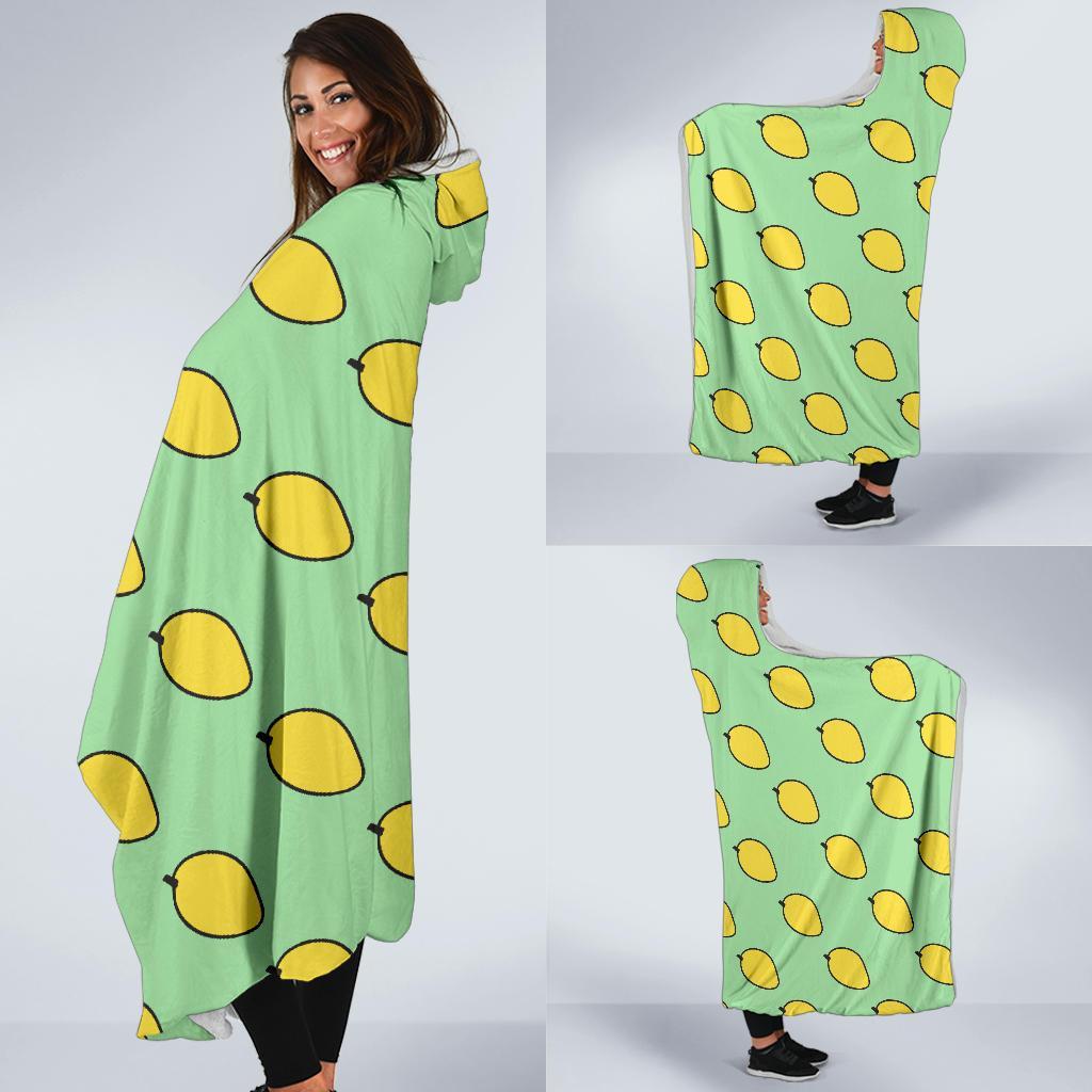 Mango Cute Pattern Print Hooded Blanket-grizzshop