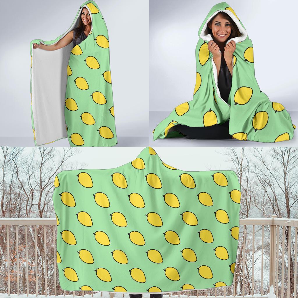 Mango Cute Pattern Print Hooded Blanket-grizzshop