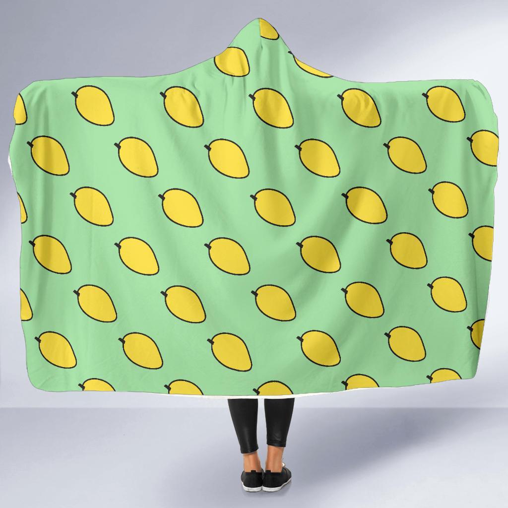 Mango Cute Pattern Print Hooded Blanket-grizzshop