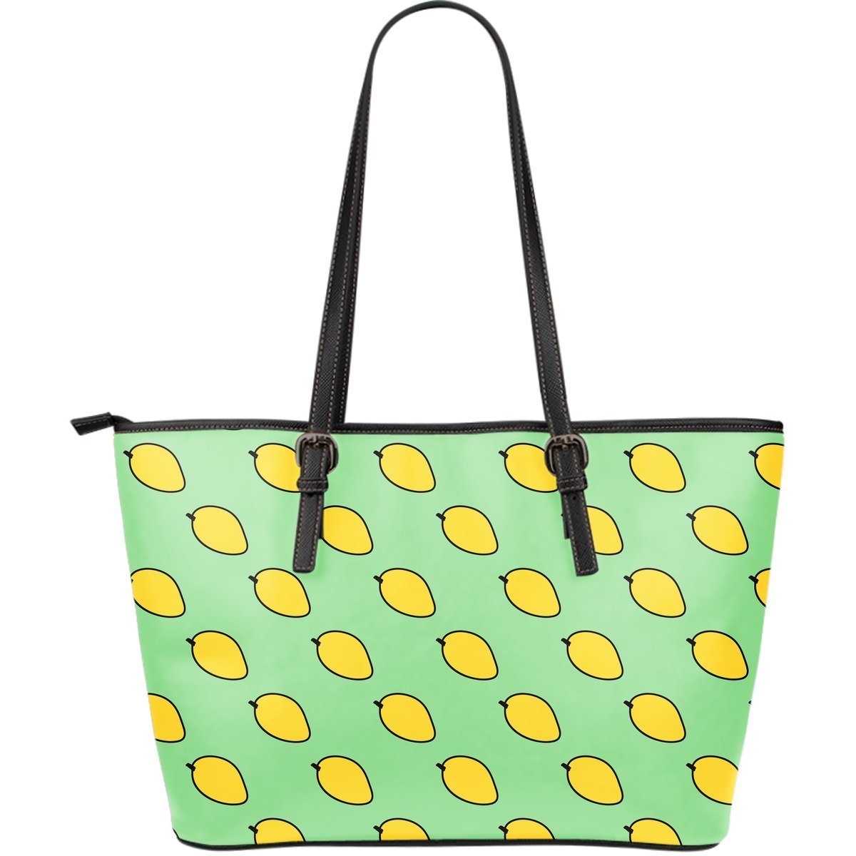 Mango Cute Pattern Print Leather Tote Bag-grizzshop