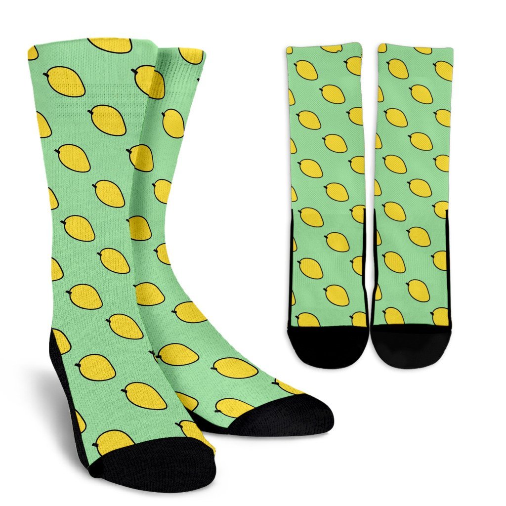 Mango Cute Pattern Print Unisex Crew Socks-grizzshop