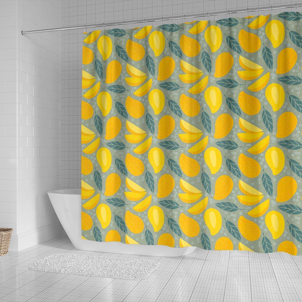 Mango Cute Print Pattern Bathroom Shower Curtain-grizzshop