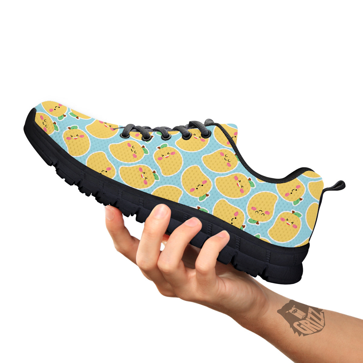 Mango Cute Print Pattern Black Sneaker-grizzshop