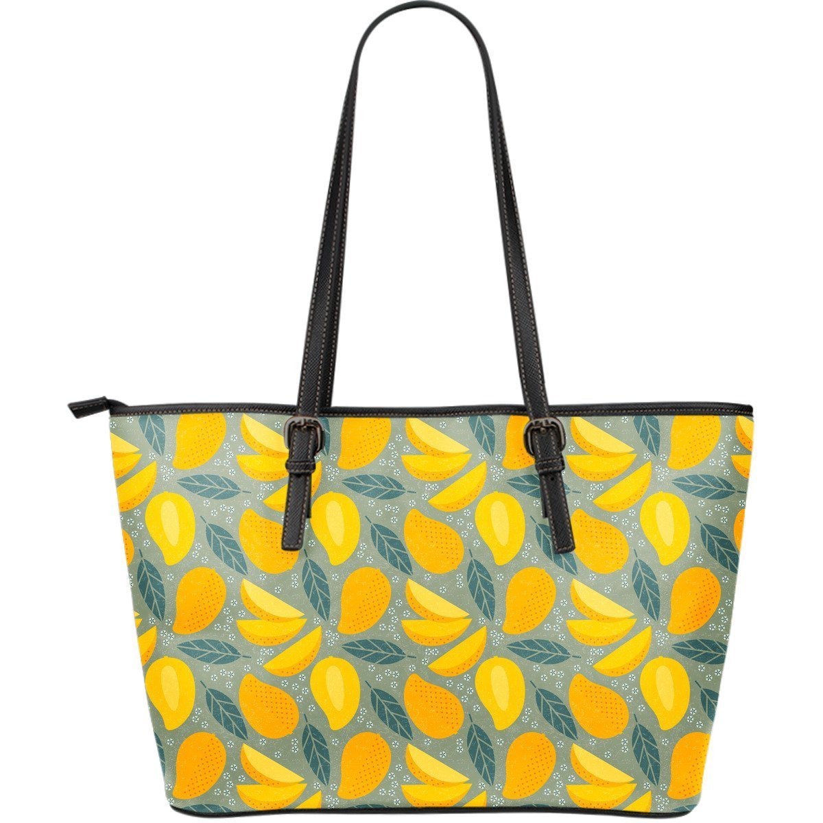 Mango Cute Print Pattern Leather Tote Bag-grizzshop