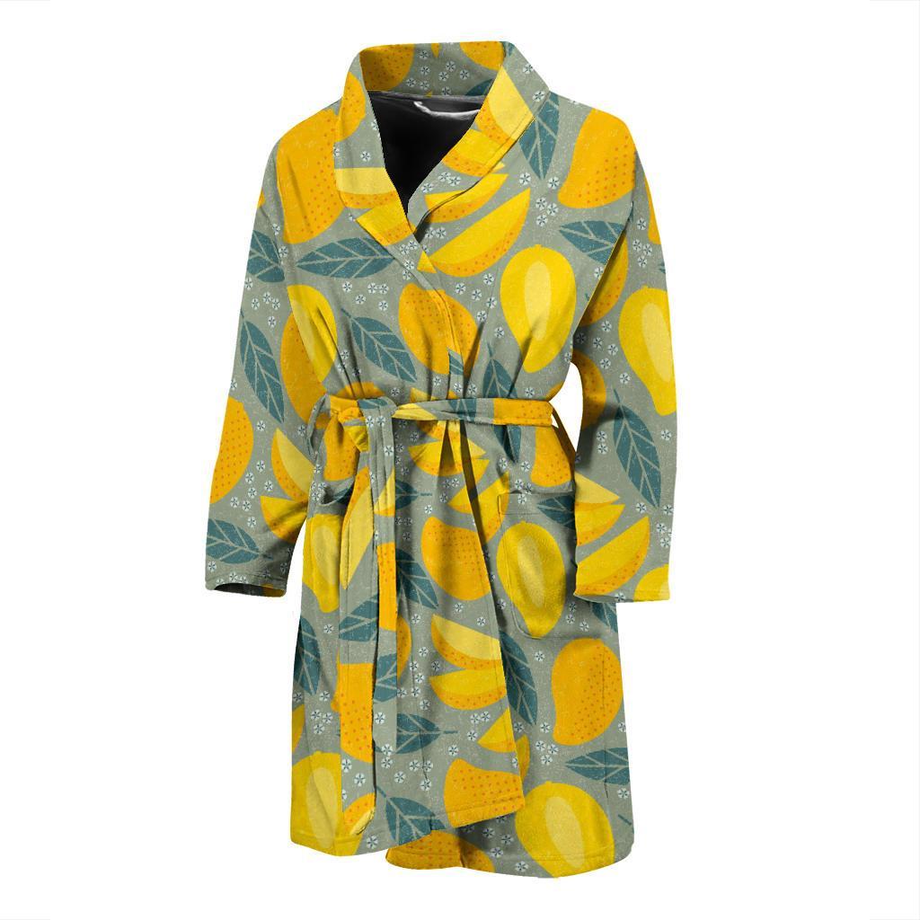 Mango Cute Print Pattern Men Long Robe-grizzshop