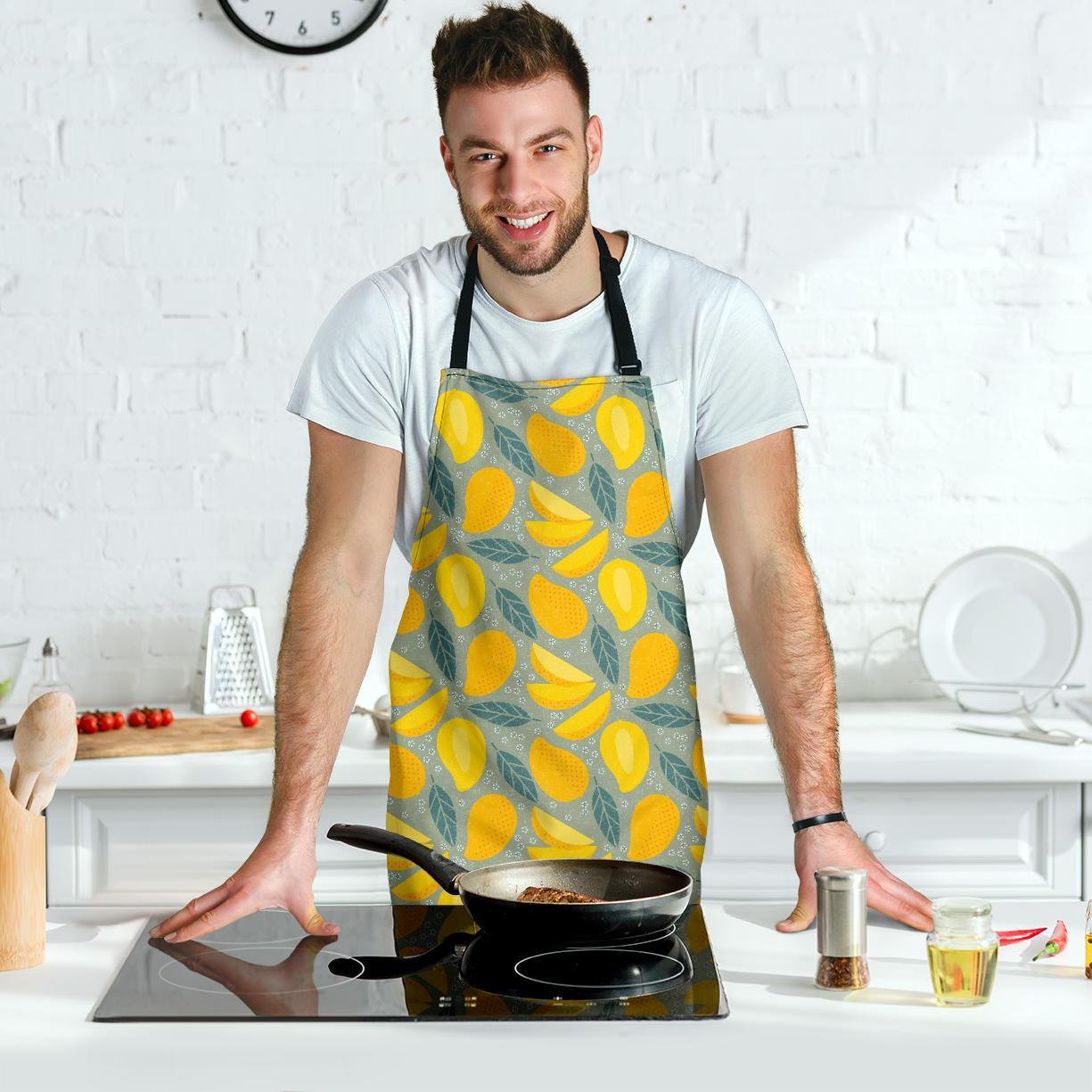 Mango Cute Print Pattern Men's Apron-grizzshop