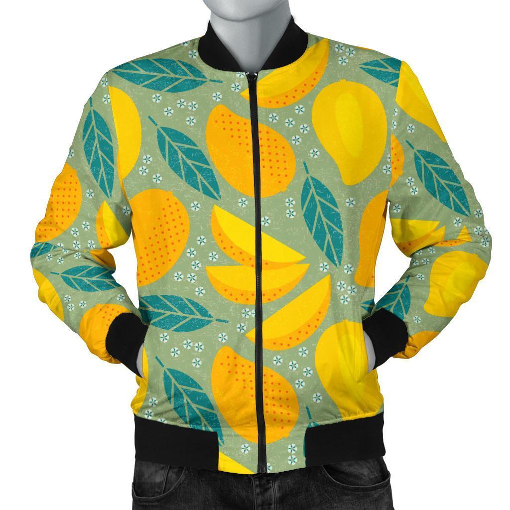 Mango Cute Print Pattern Men's Bomber Jacket-grizzshop