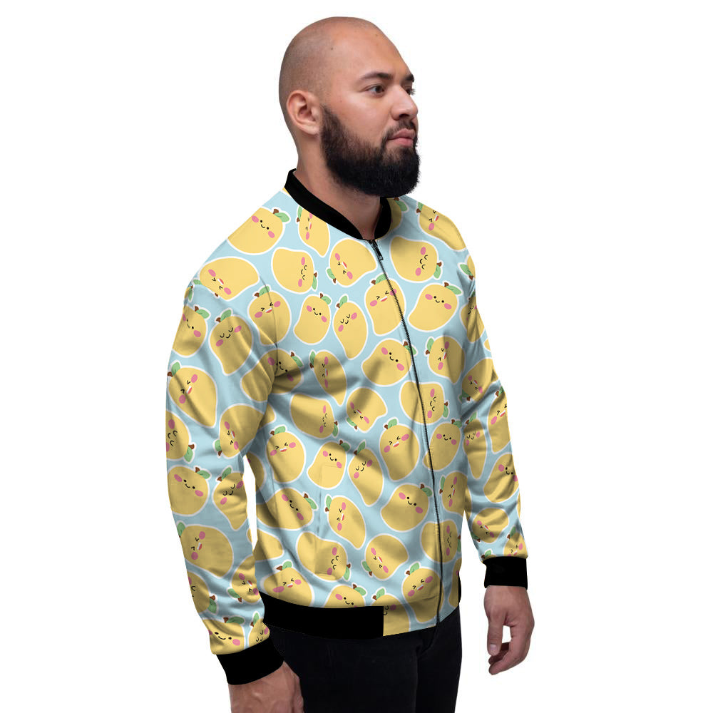 Mango Cute Print Pattern Men's Bomber Jacket-grizzshop